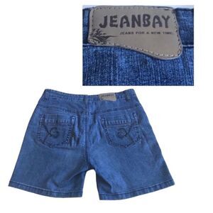 Jeanbay High Rise Denim Mom Shorts Blue Sz 8